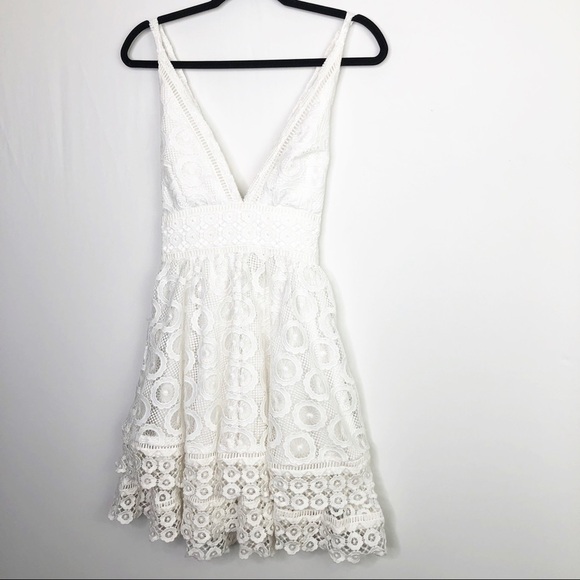 LOVERS &  friends Moon dance ivory lace mini dress - Picture 5 of 12